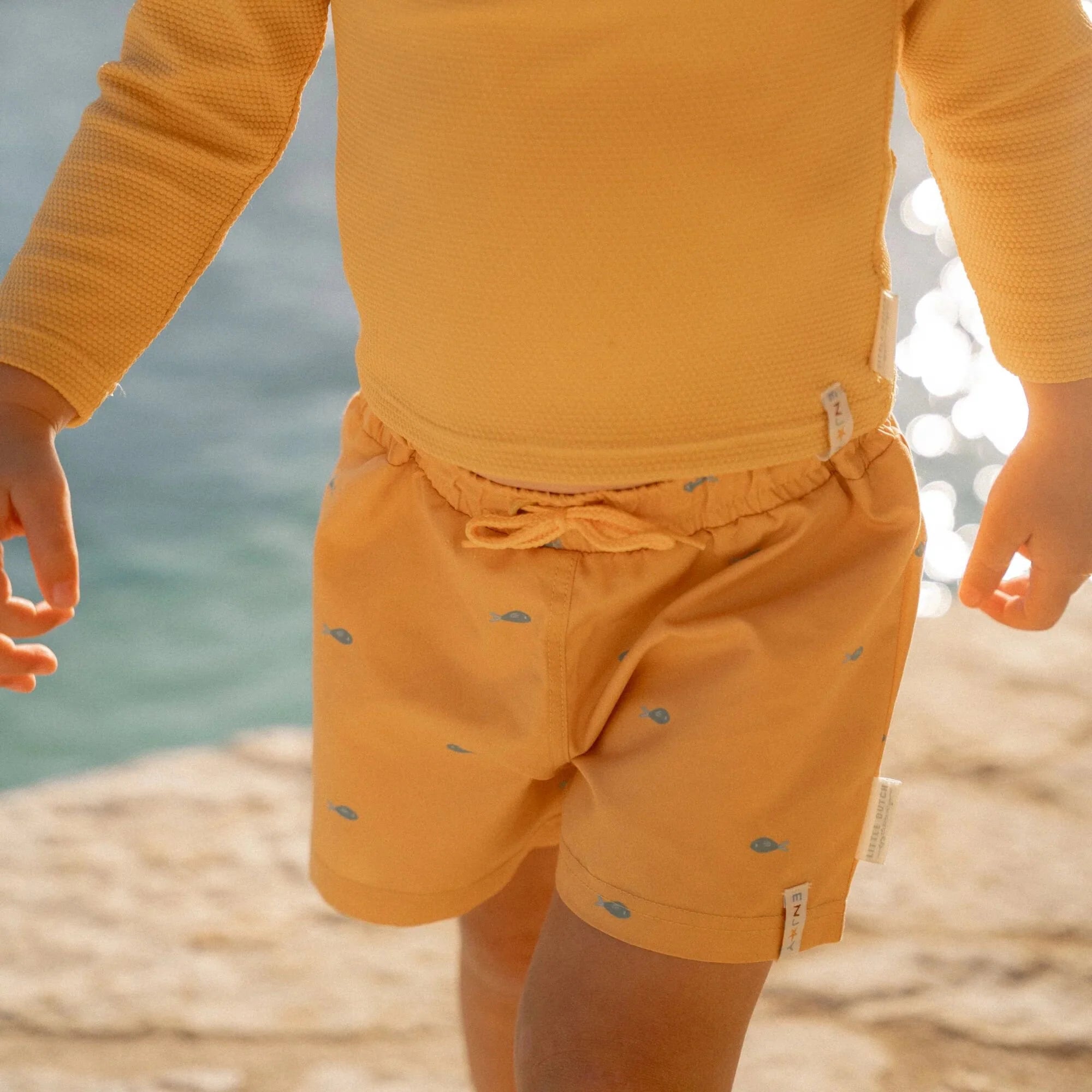 Little Dutch - zwemshort - seashells sunny yellow