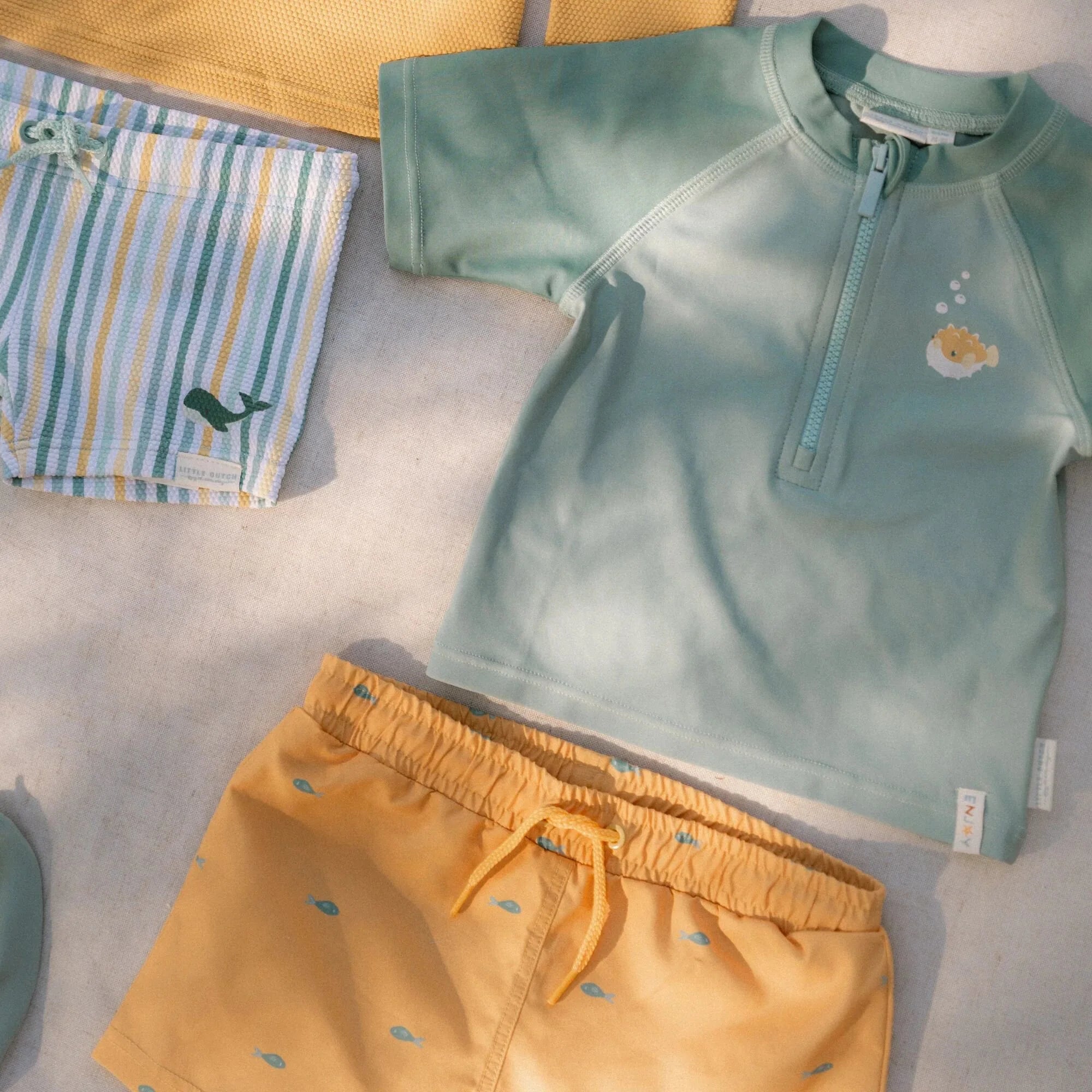 Little Dutch - zwemshort - seashells sunny yellow