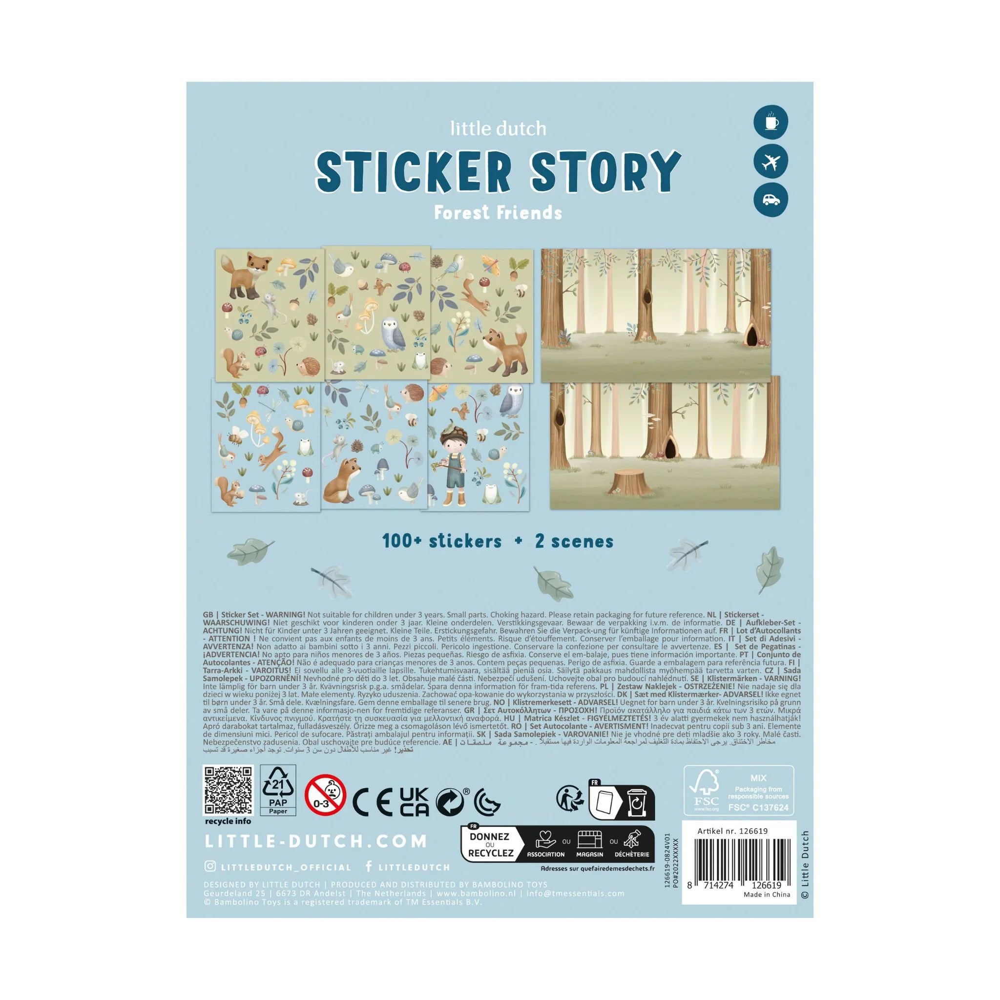 Little Dutch - sticker story -forest friends