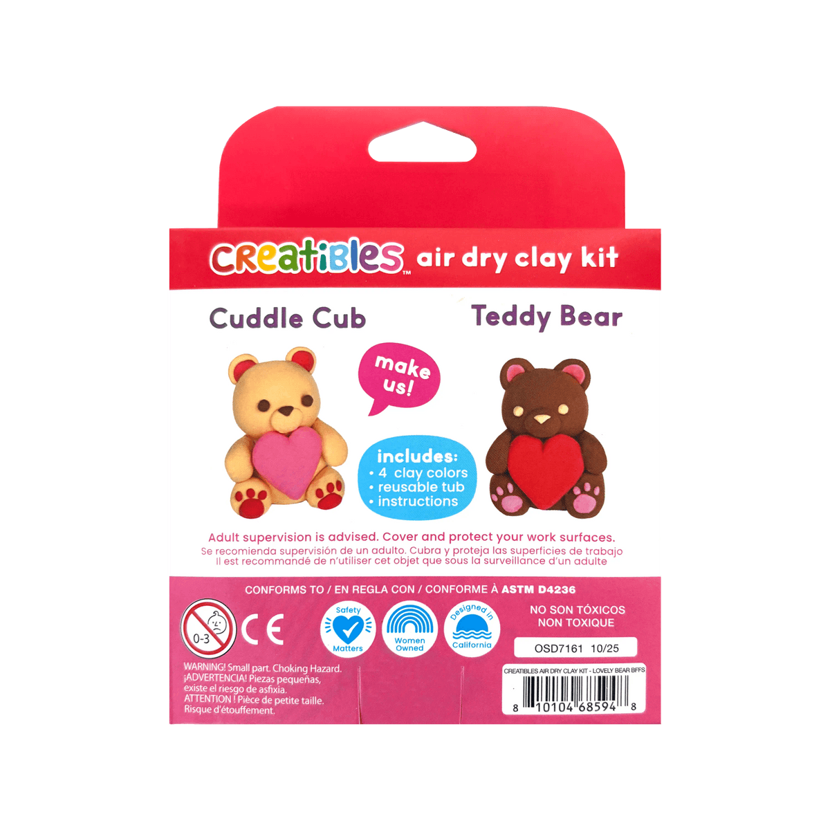 Ooly - creatives air dry clay kit - lovely bears