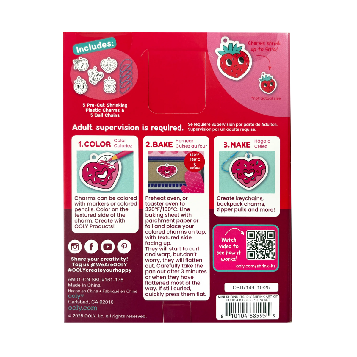 Ooly - mini DIY shrink it art - hugs & kisses