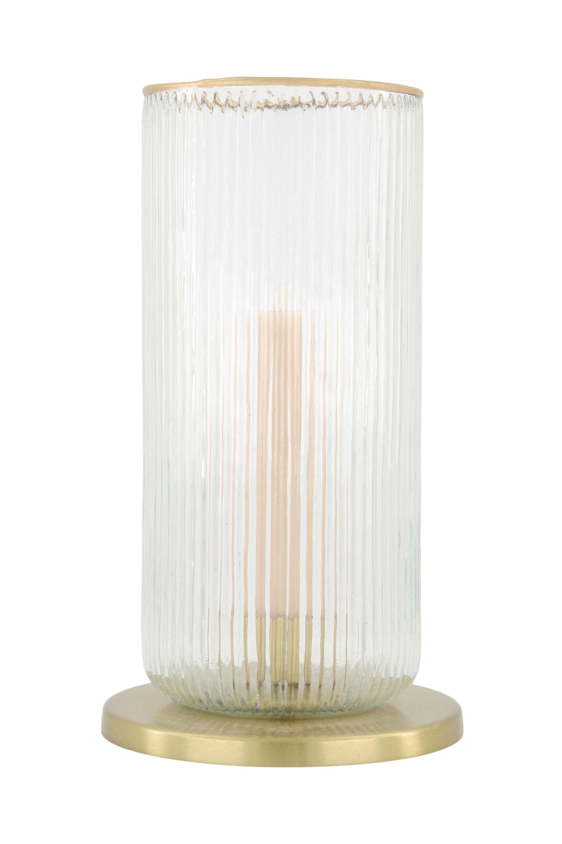 Zusss - kandelaar glas ribbel - transparant