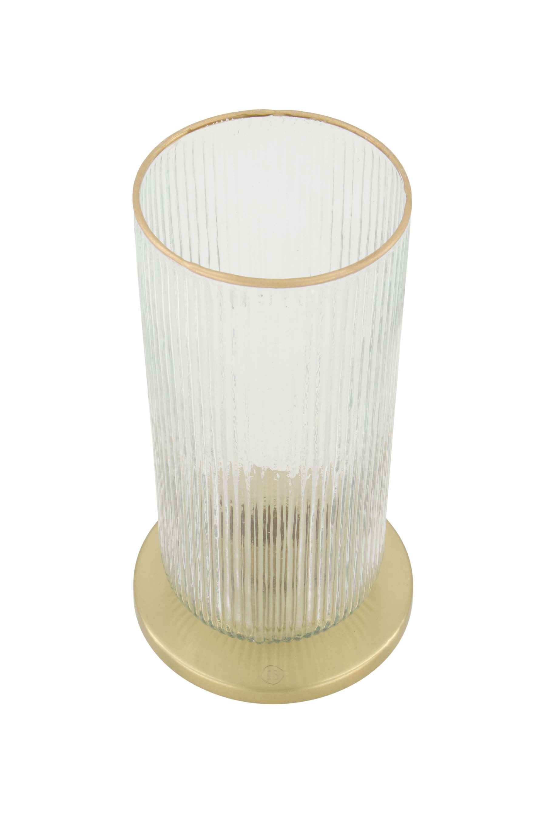 Zusss - kandelaar glas ribbel - transparant
