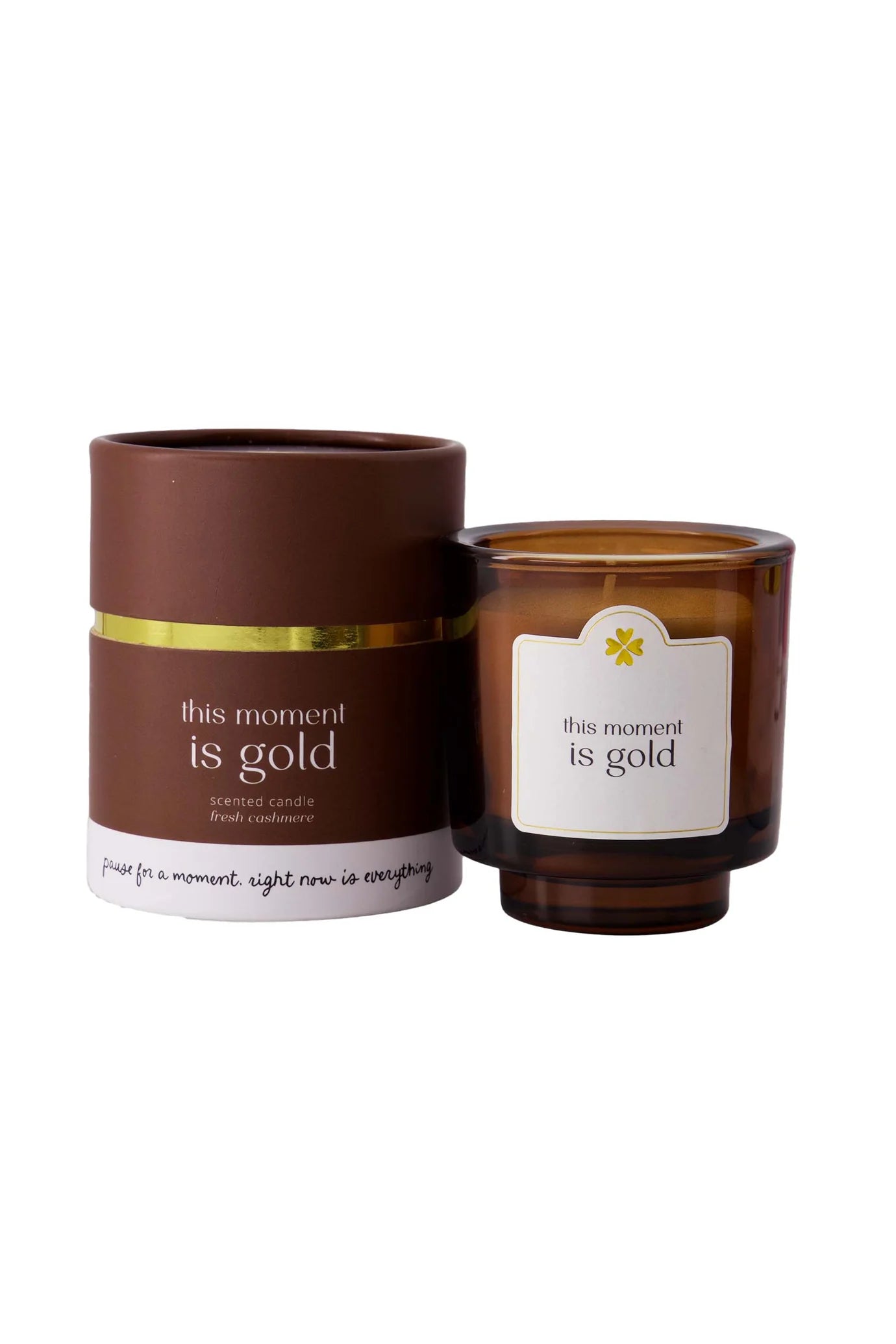 Zusss - geurkaars glas in koker this moment is gold - brown/white