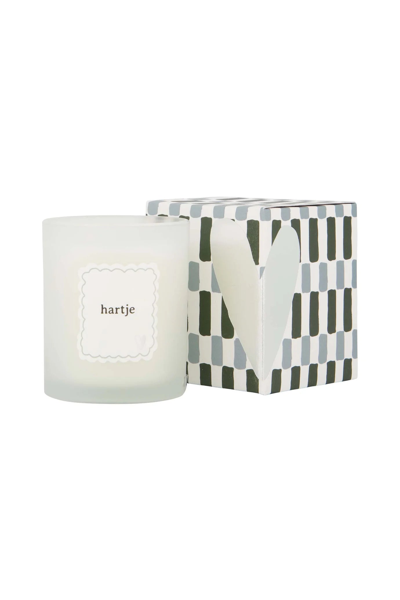 Zusss - geurkaars in doos zilver hartje - groen/grijs