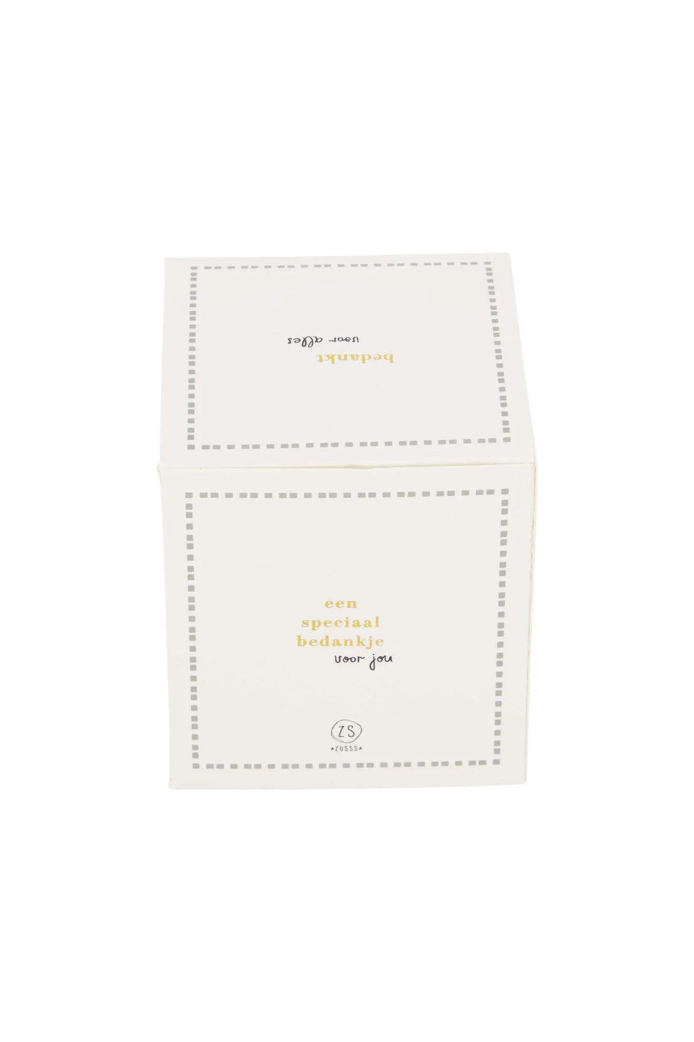 Zusss - geurkaars in doos bedankt - wit/goud