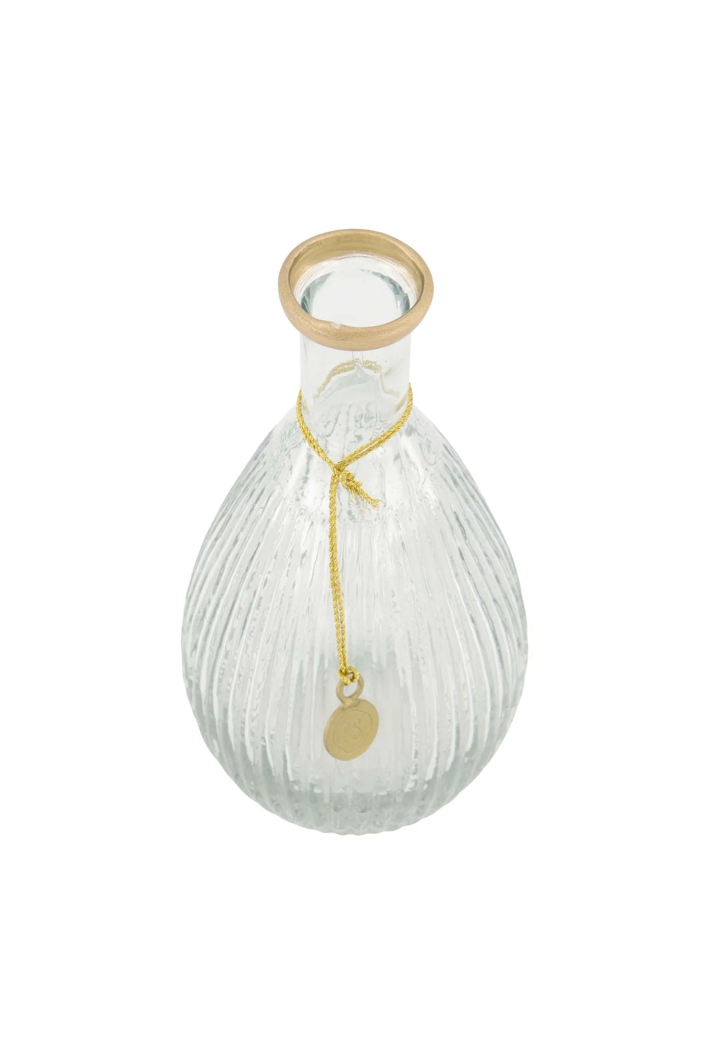 Zusss - vaasje glas ribbel 15cm - transparant