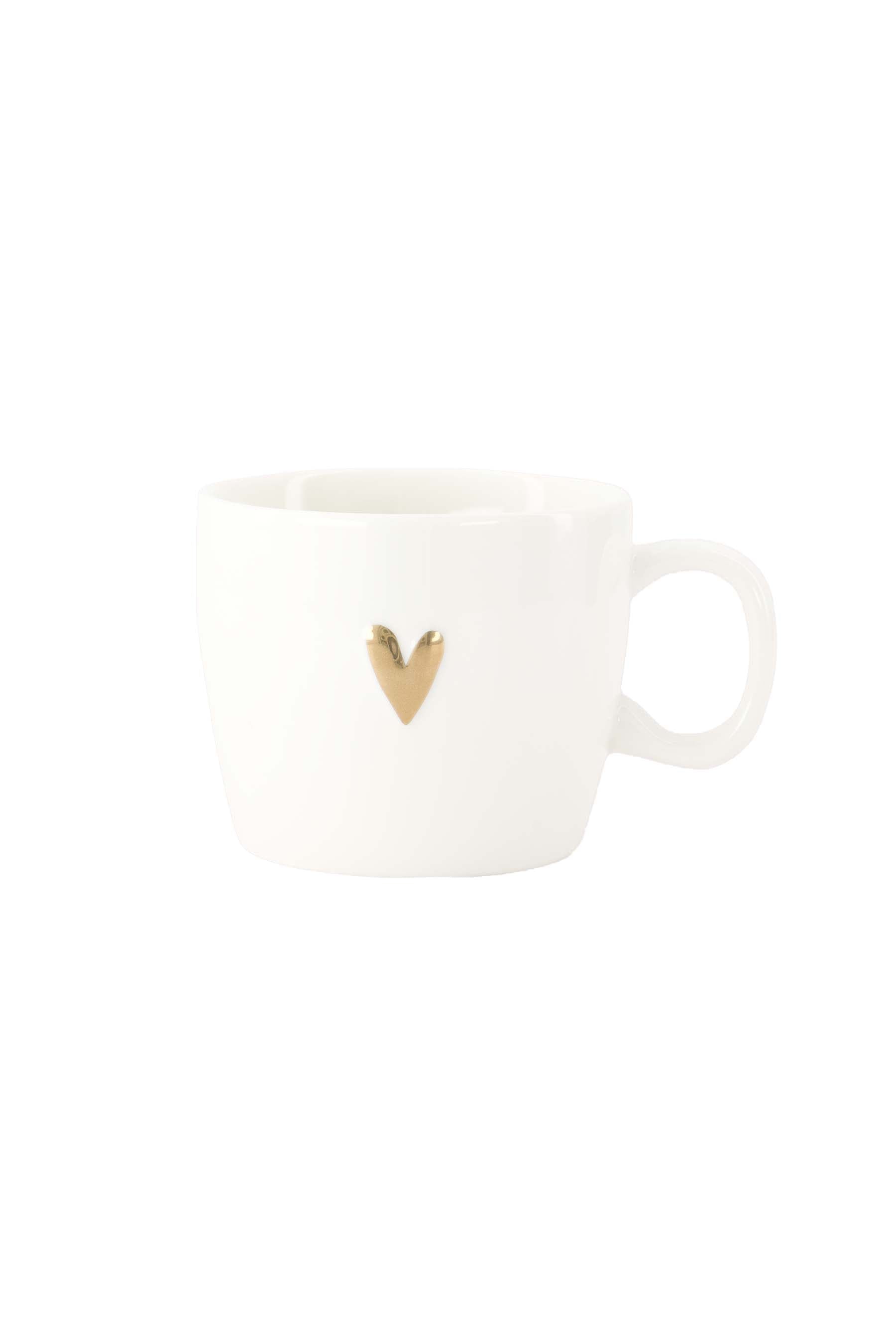 Zusss - cappuccino mug heart - white/gold