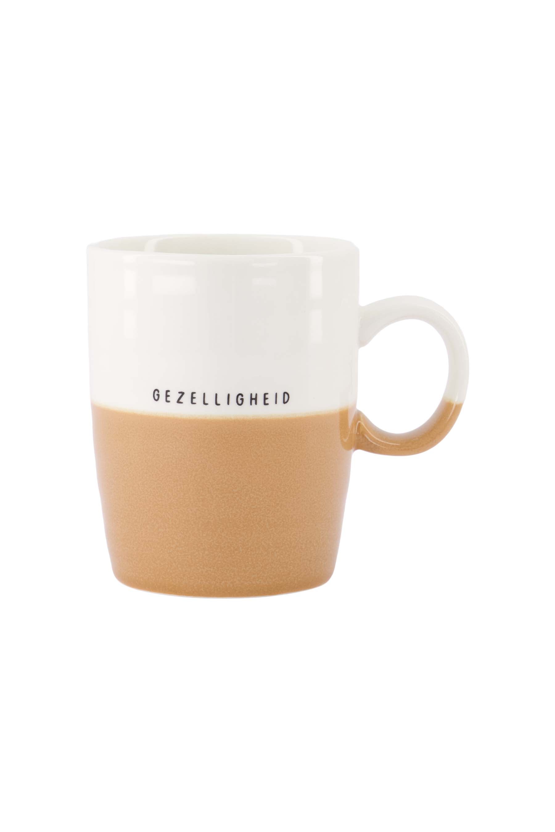 Zusss - tea mug gezelligheid - white/camel