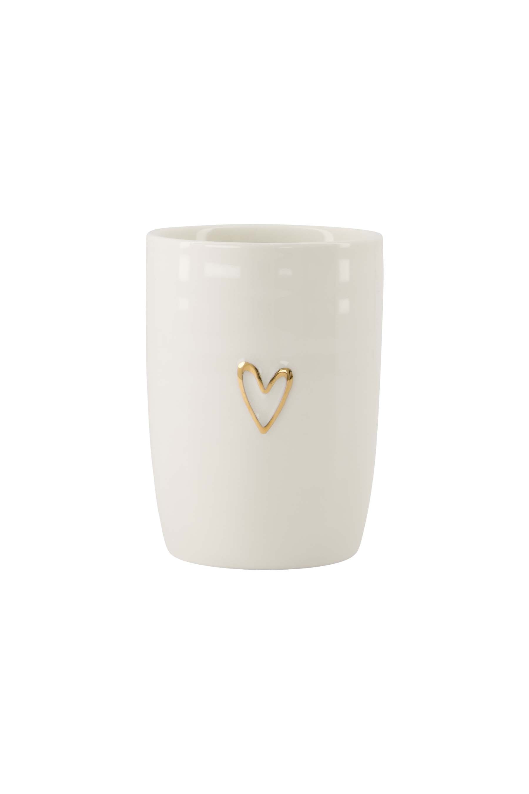 Zusss - koffiemok open hartje wit/goud
