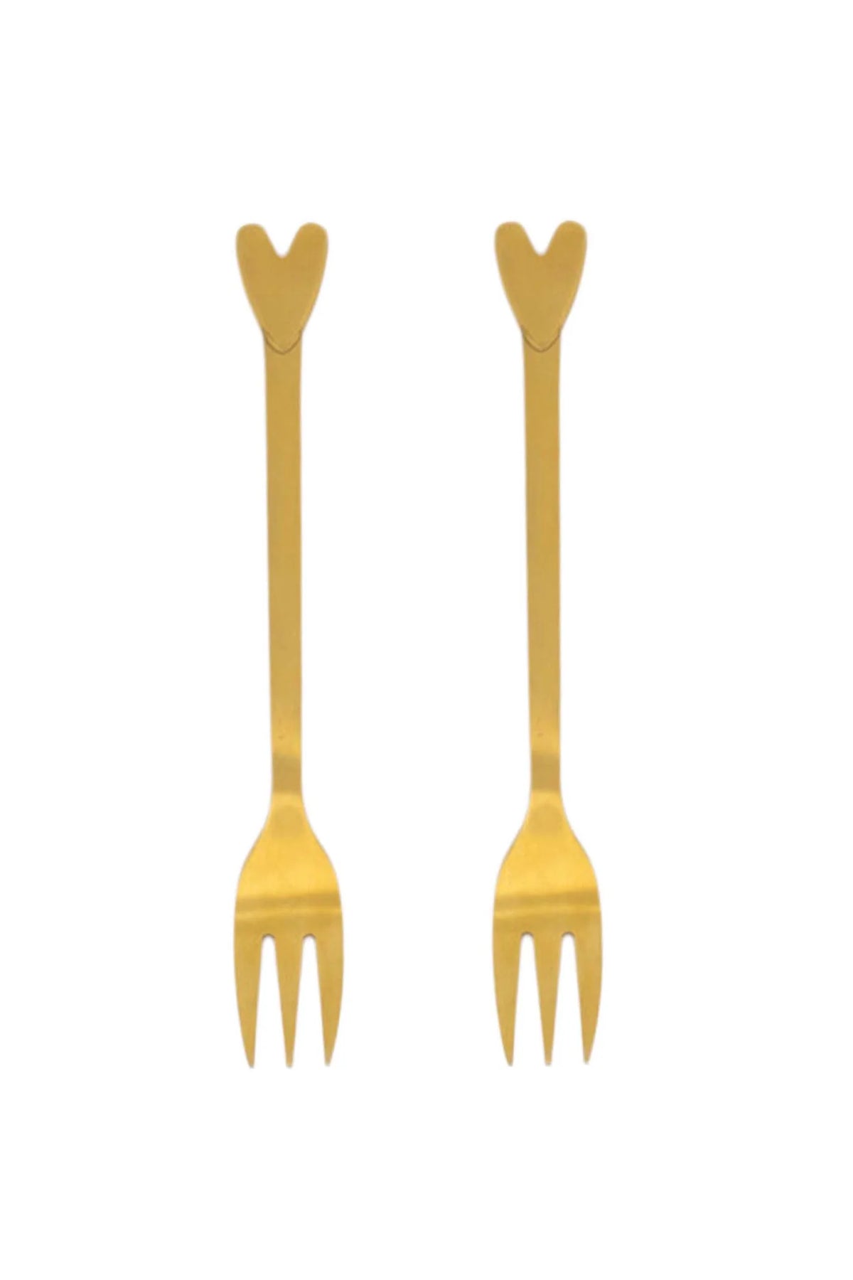 Zusss - cake forks heart set of 2 - gold