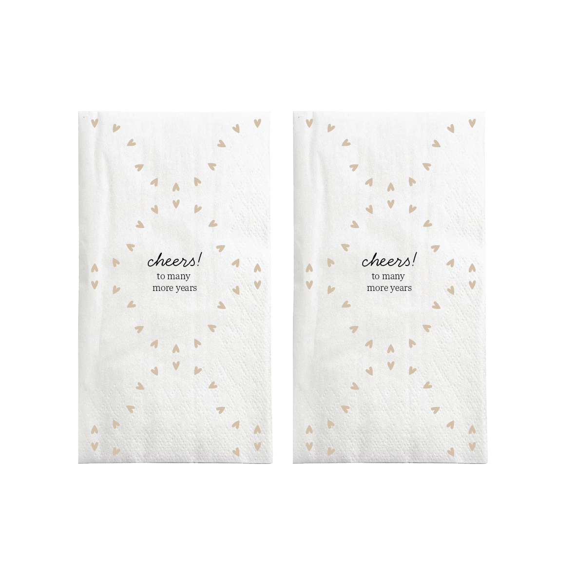 Zusss - servetten rechthoek cheers - white/gold