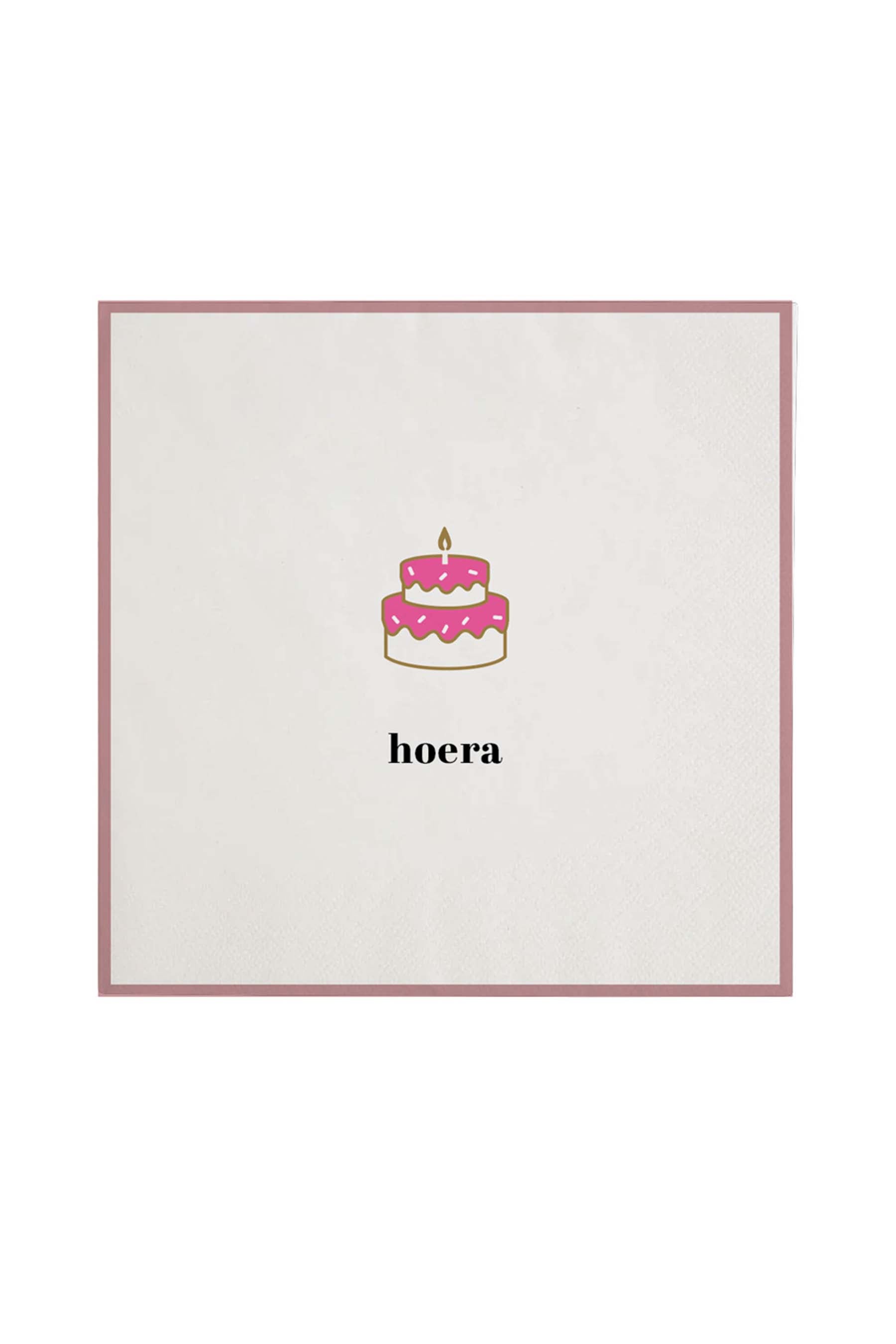 Zusss - servetten - hoera taart wit/roze