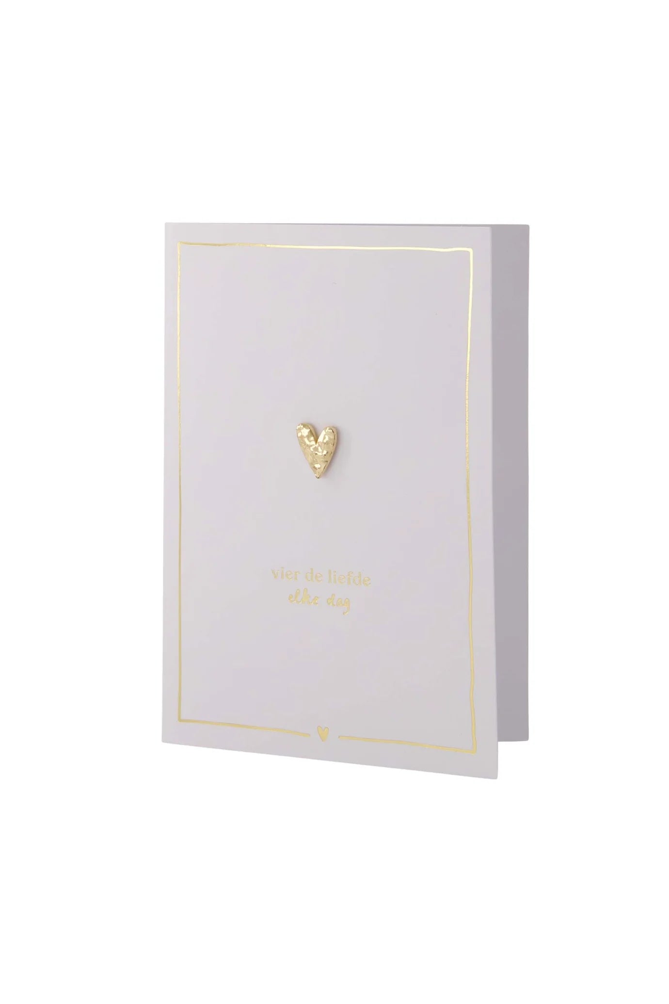 Zusss - wenskaart vier de liefde - broche wit/goud