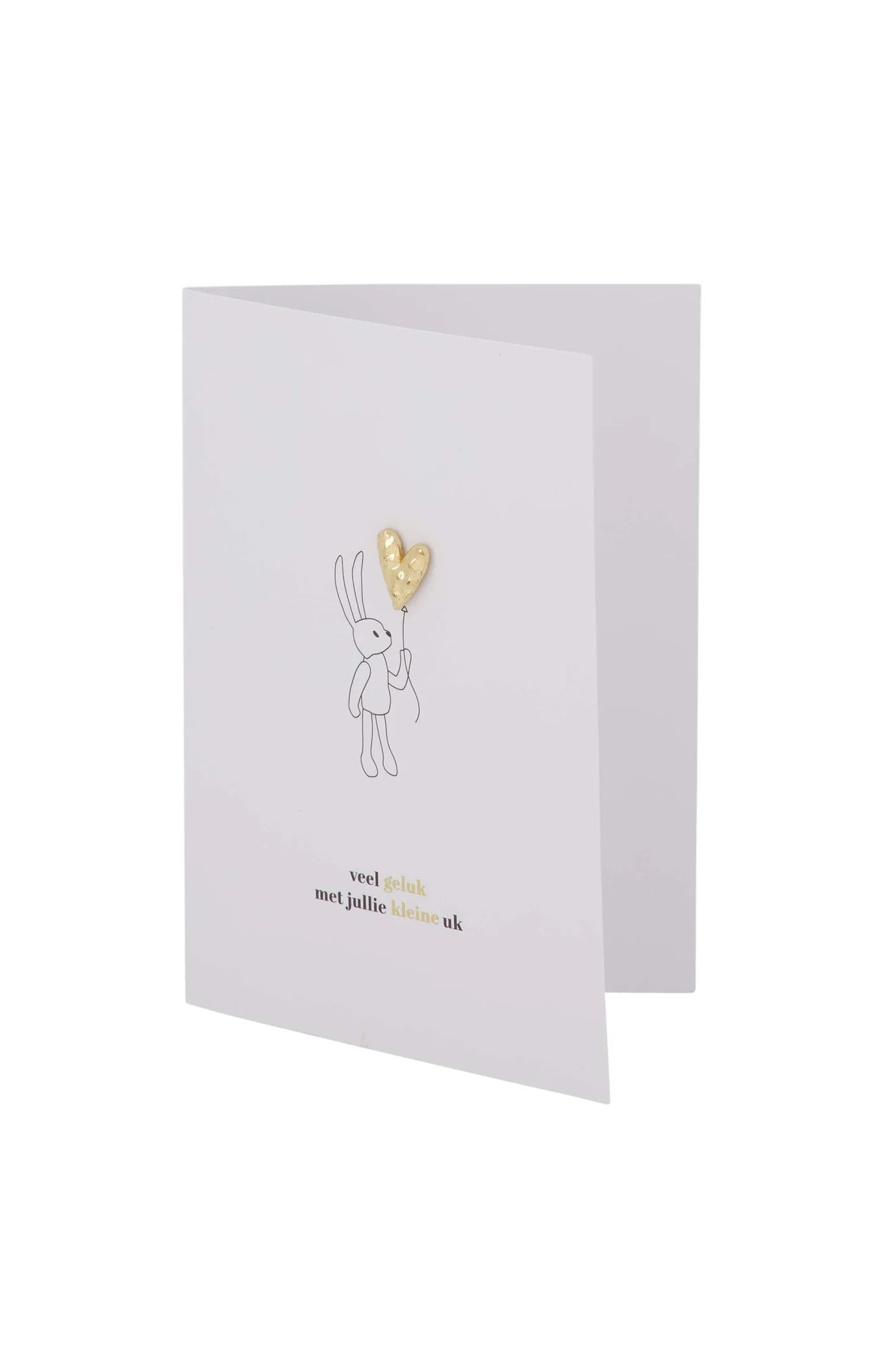 Zusss - wenskaart hartje kleine uk - wit/zwart/goud