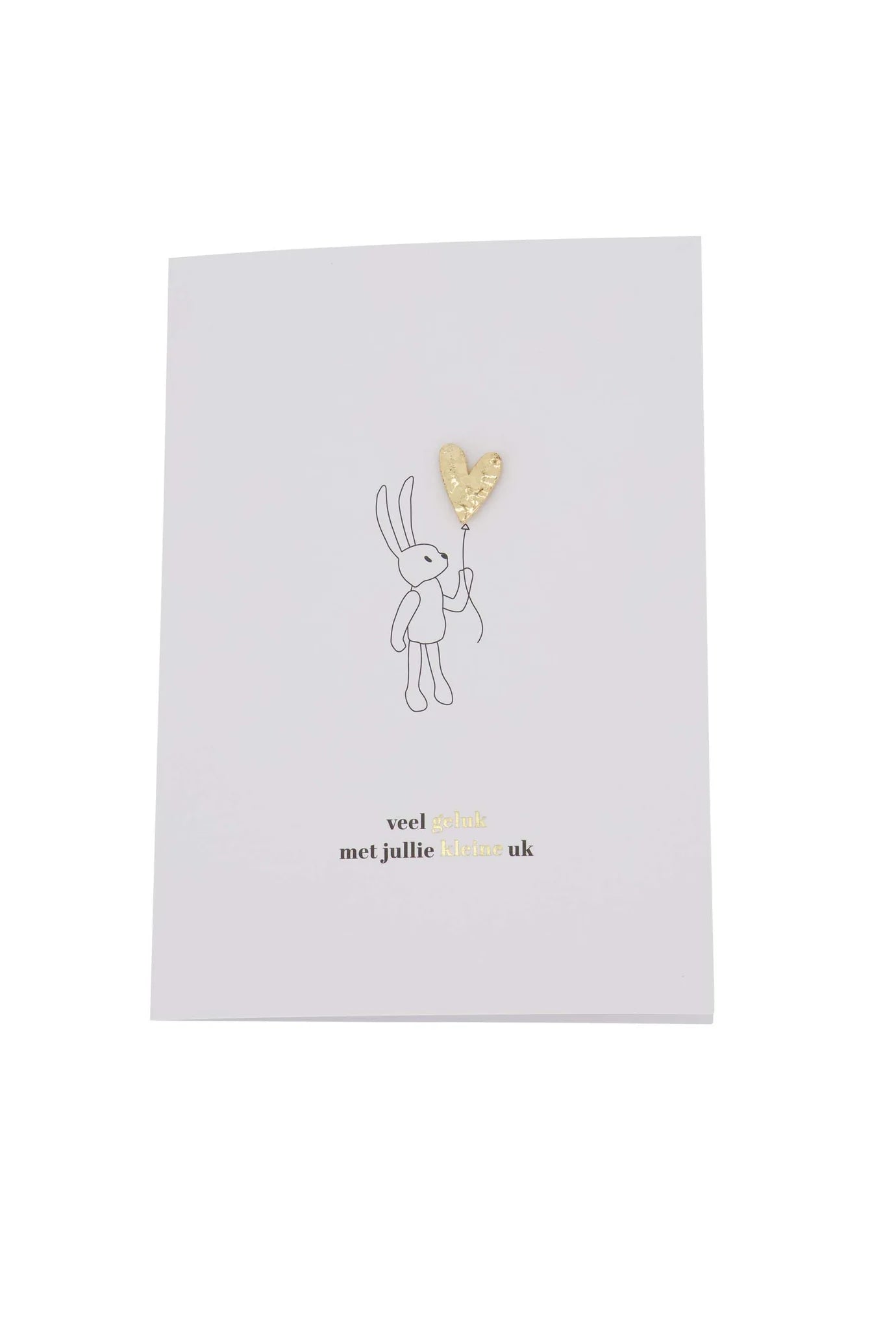 Zusss - wenskaart hartje kleine uk - wit/zwart/goud