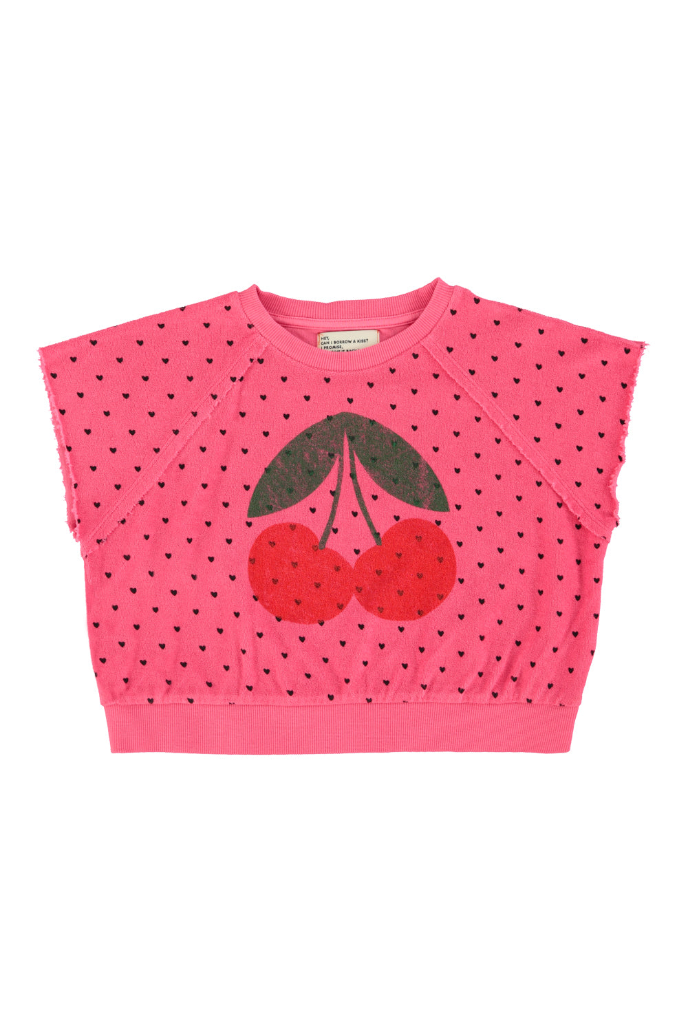 Piupiuchick - sleeveless sweatshirt - pink with cherry print