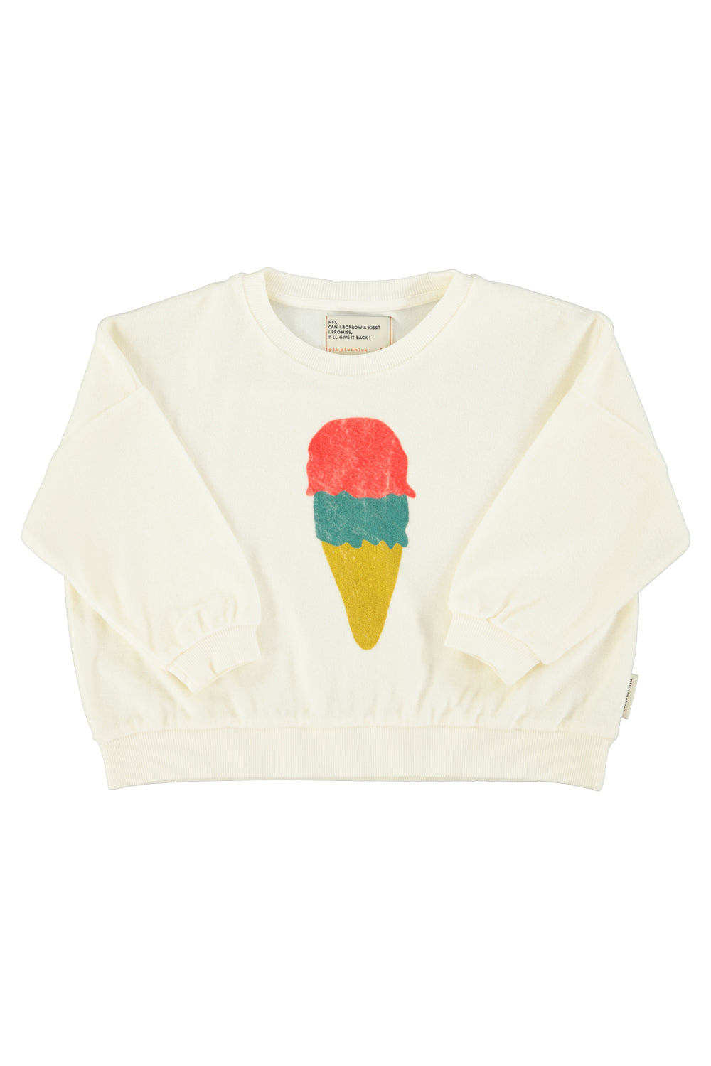 Piupiuchick - sweatshirt - ecru with ice cream print