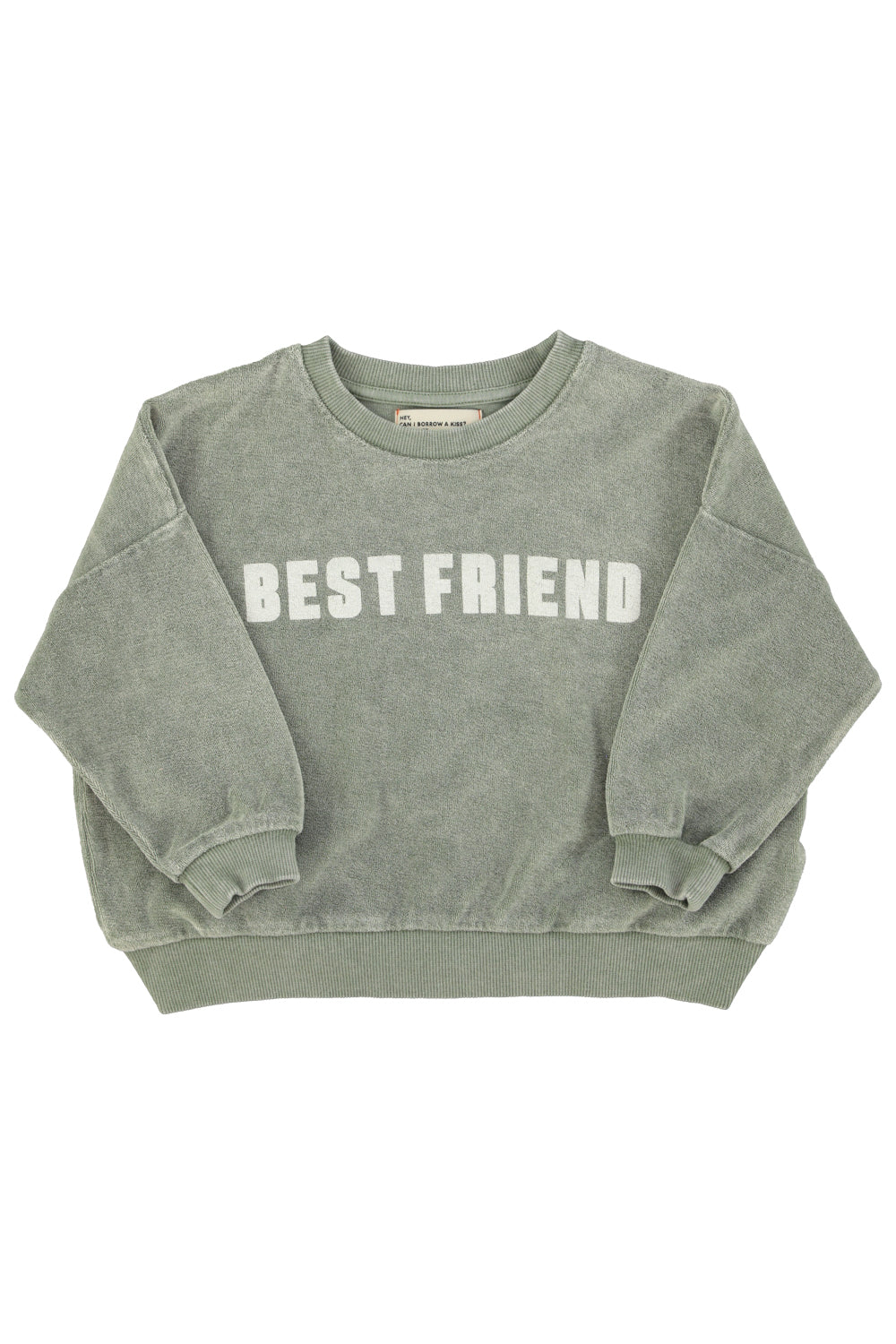 Piupiuchick - sweatshirt - washed green with best friends print