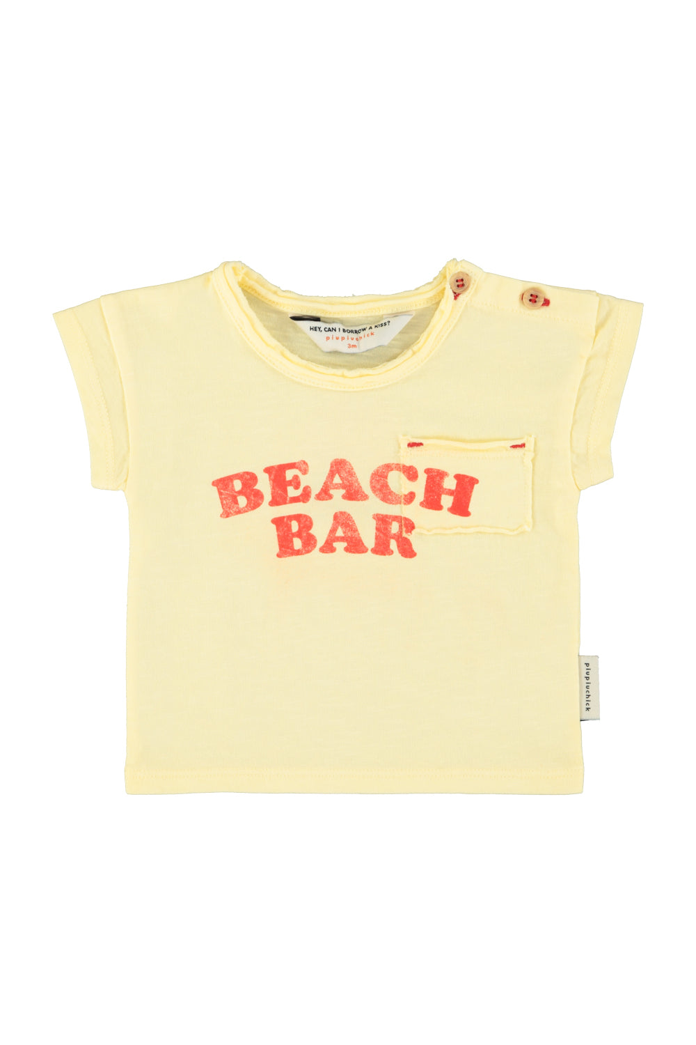 Piupiuchick - tshirt - light yellow with beach bar print