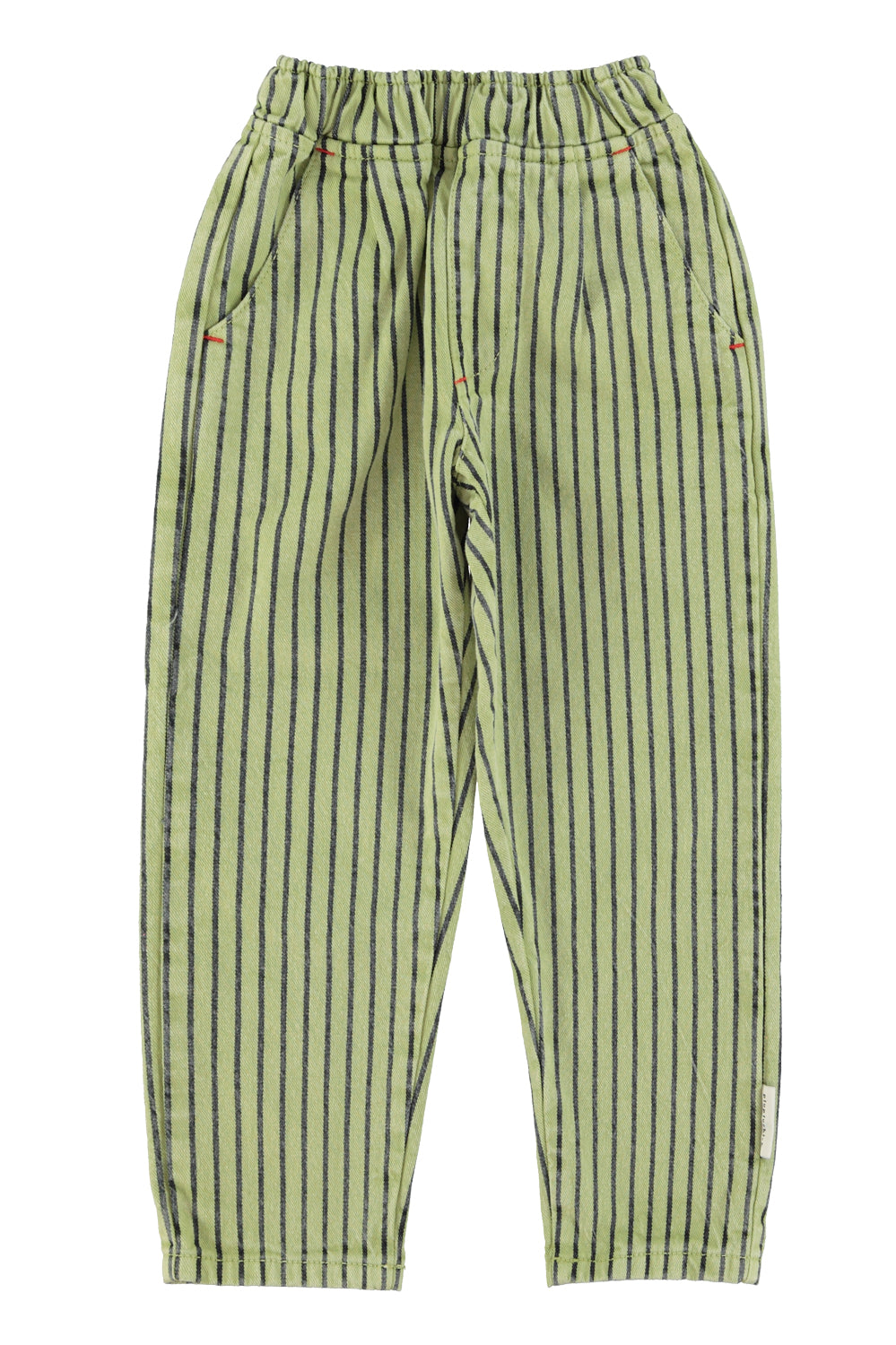 Piupiuchick - unisex trousers - green with indigo stripes