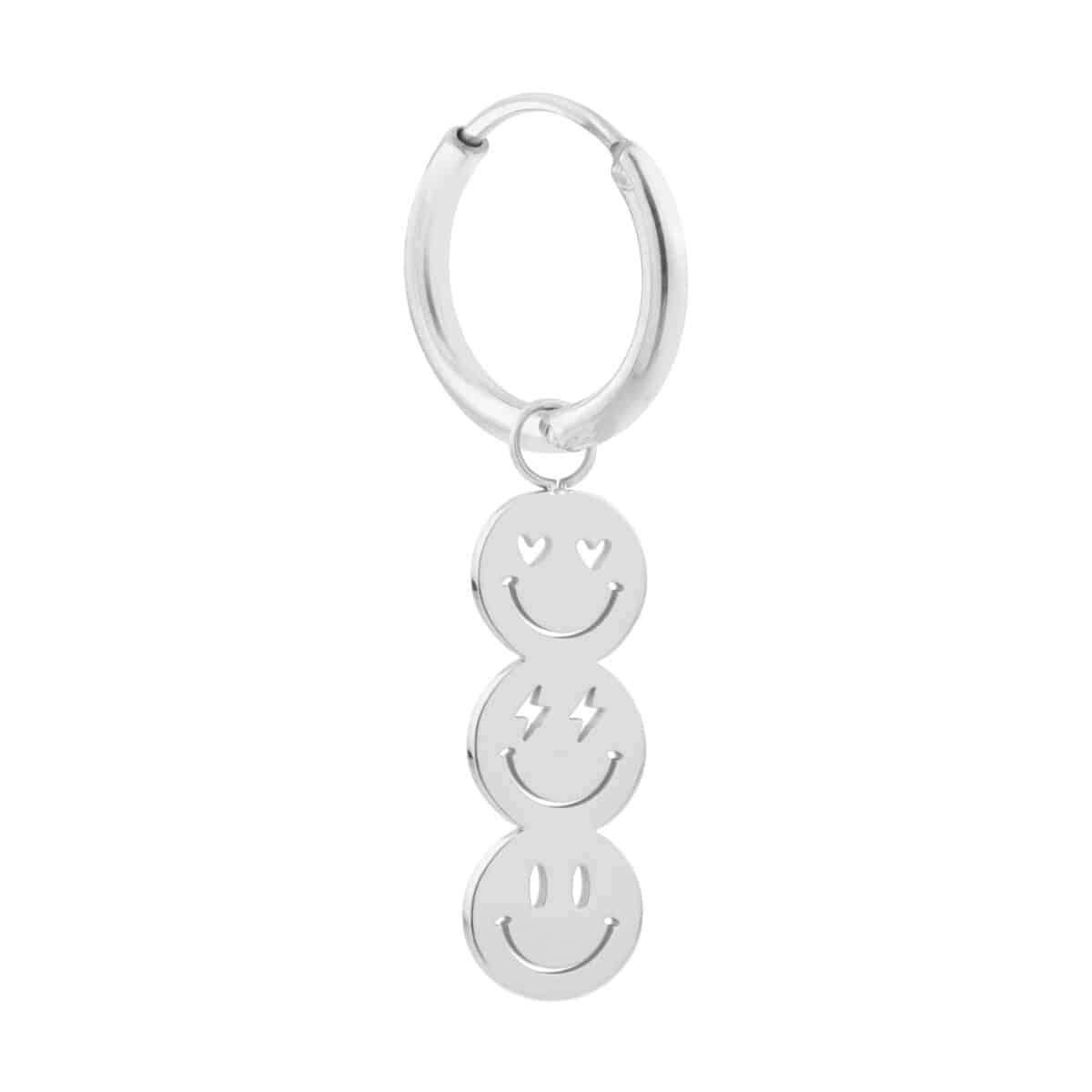 Label Kiki - happy smiley hoop silver