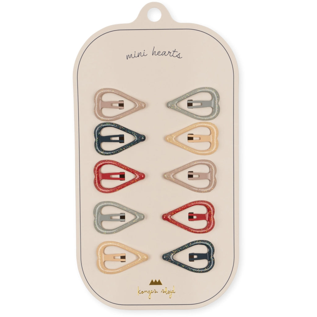 Konges Slojd - junior hair clips - heart flame scarlet