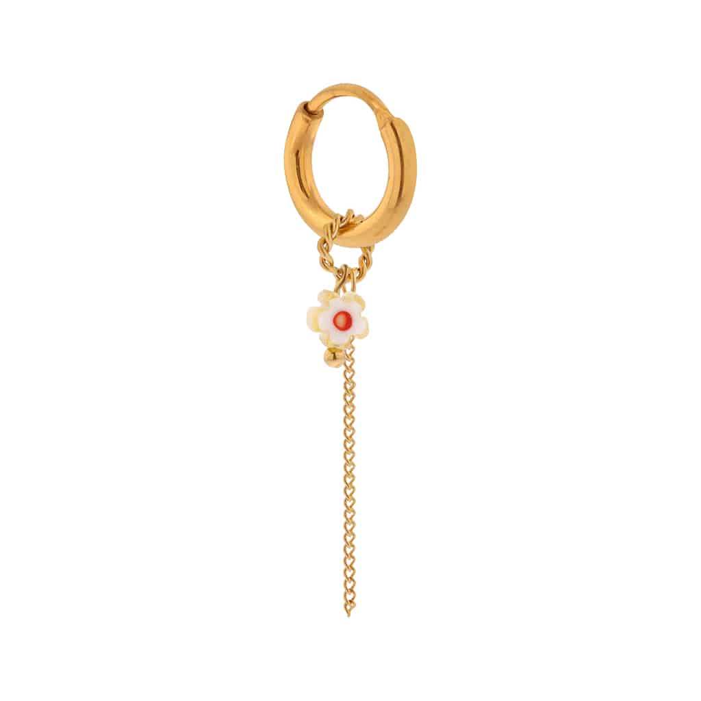Label Kiki - chain flower hoop gold