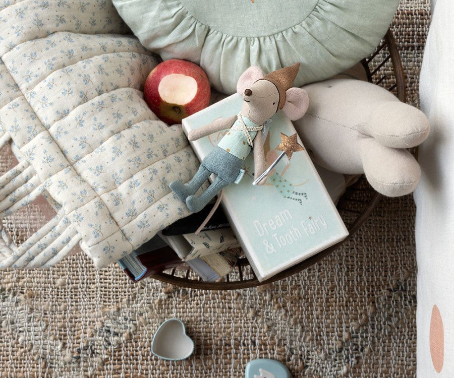 Maileg - tandenfee muis in matchbox - blauw