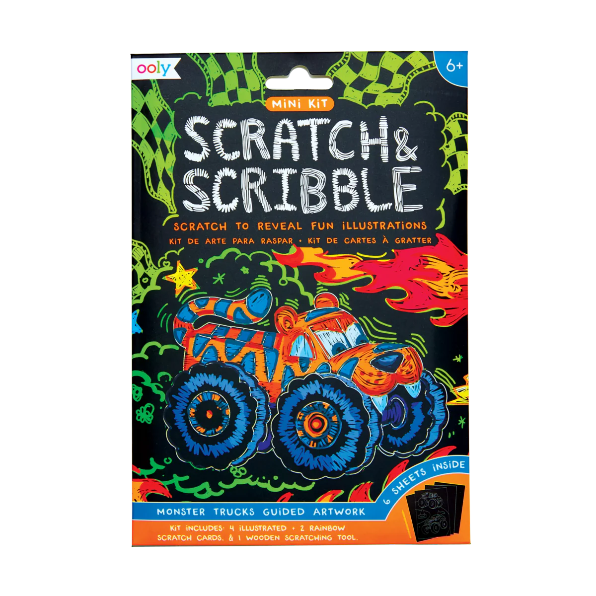 Ooly - mini scratch & scribble - monster trucks