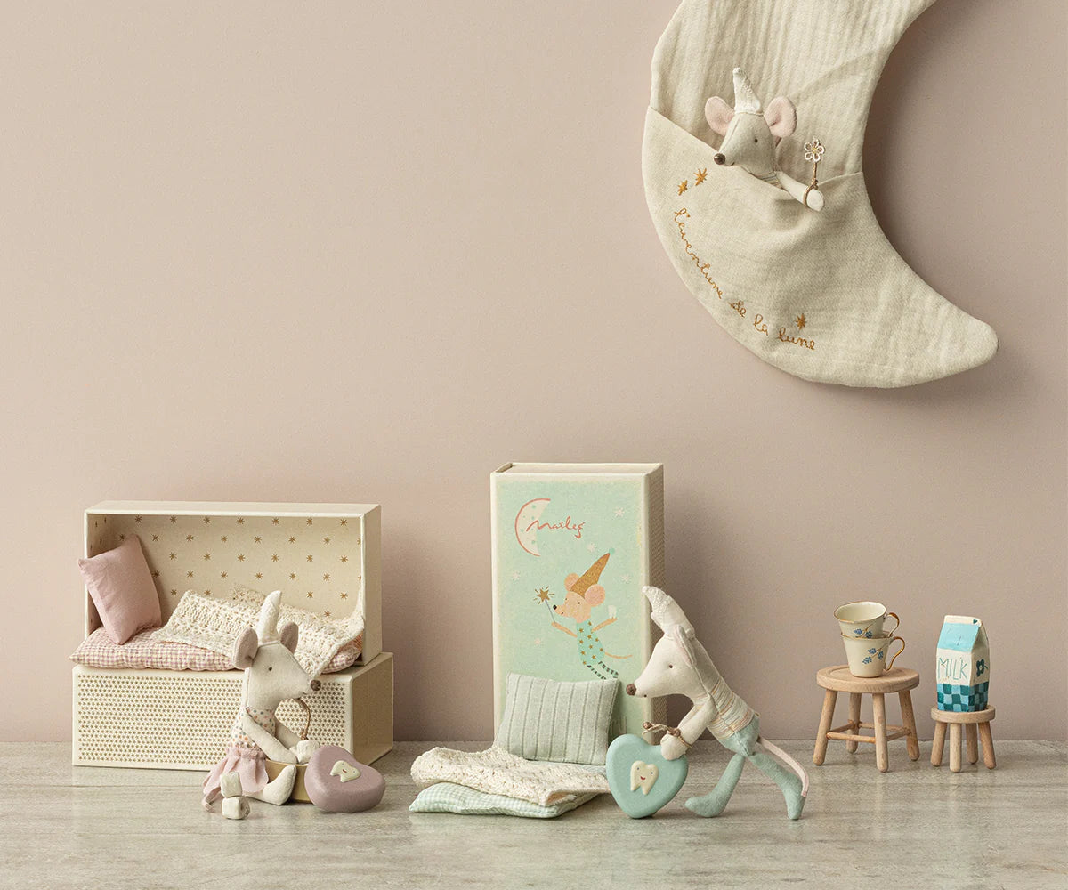 Maileg - tandenfee muis in matchbox - roze