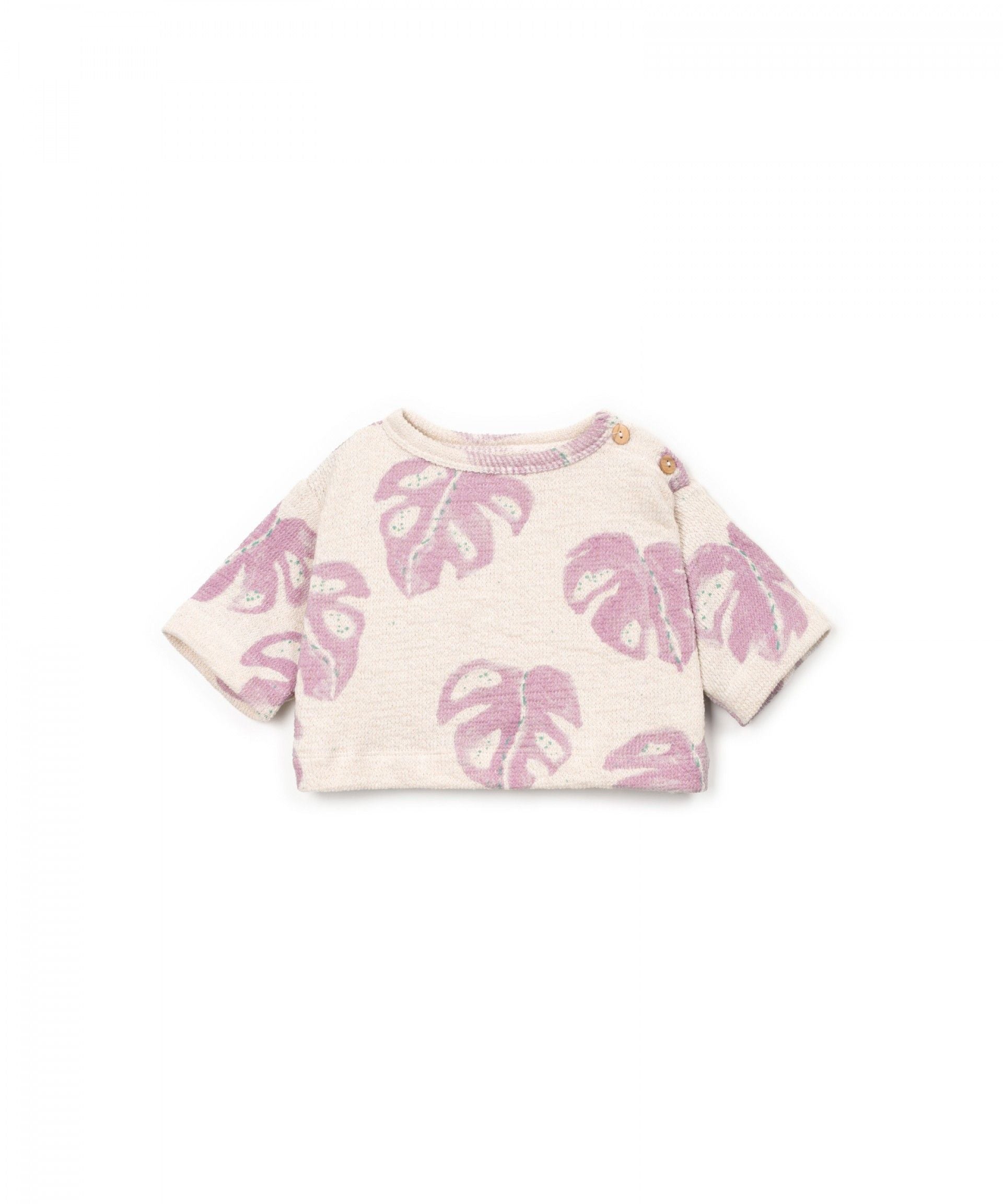 Play Up - printed embellished jersey sweater - monstera