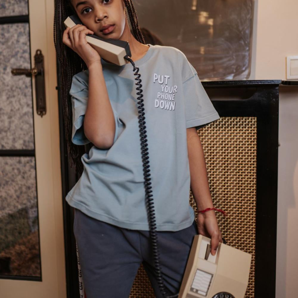 Cos I Said So - tshirt put your phone - silver blue