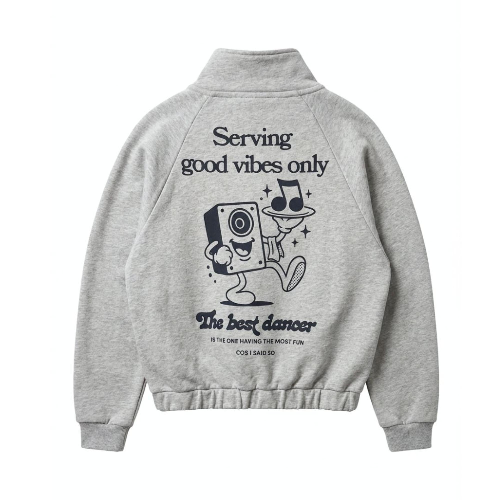 Cos I Said So - zip sweater good vibes - grey melange