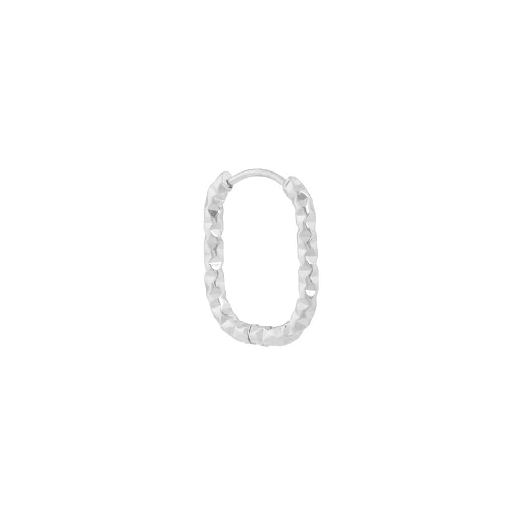 Label Kiki - hilly oval hoop silver