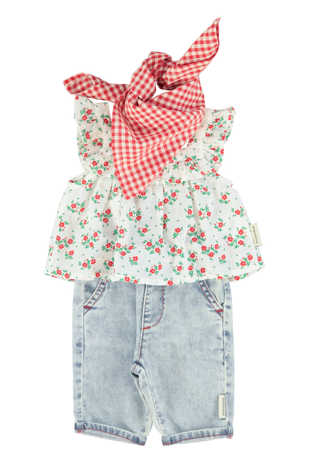 Piupiuchick - baby trousers - blue light denim