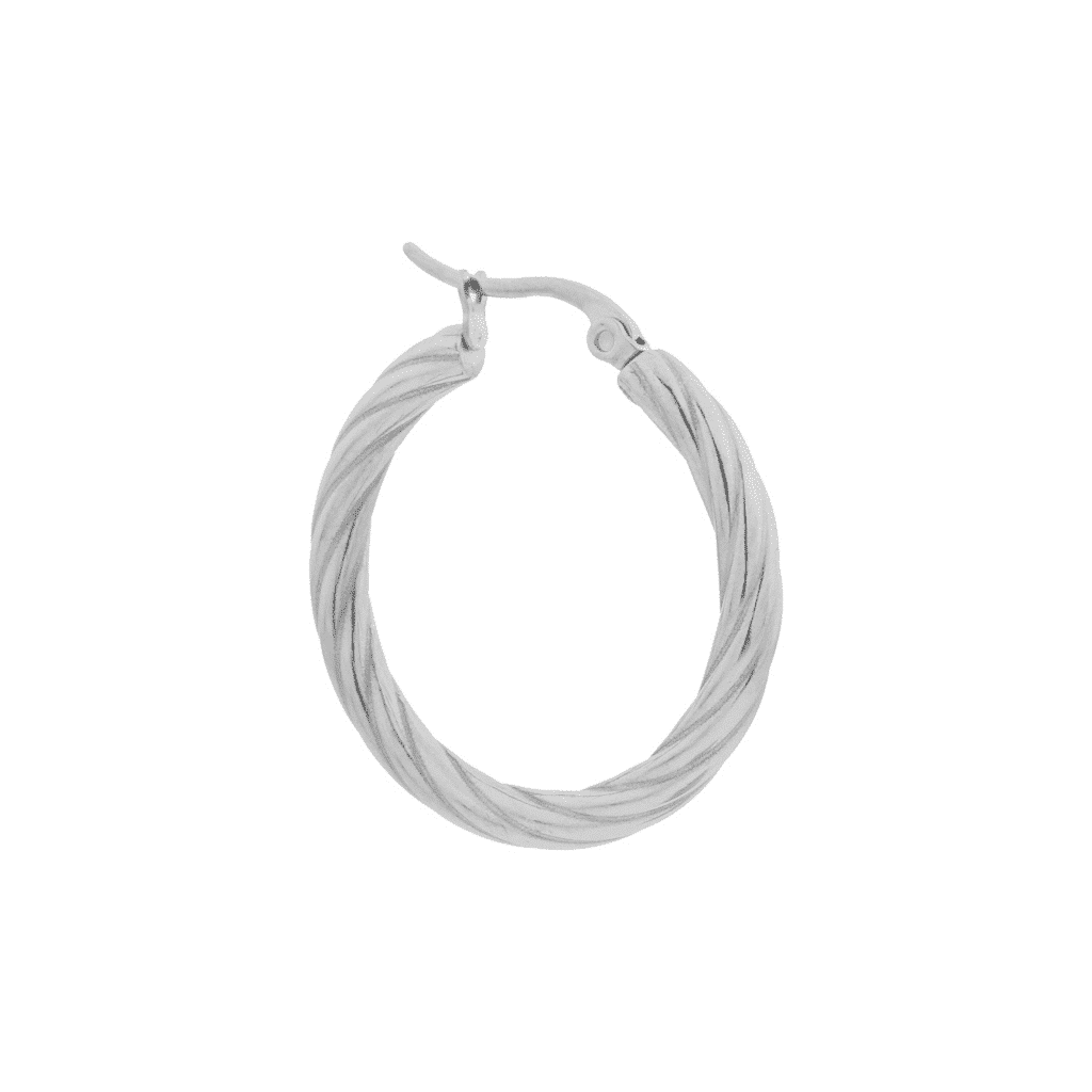 Label Kiki - twirl hoop silver