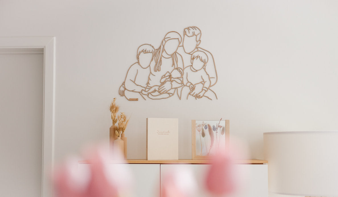 Juuniek - houten lijnportret