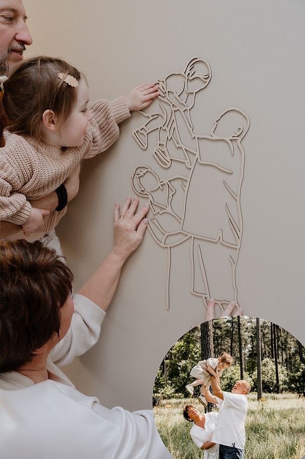 Juuniek - houten lijnportret