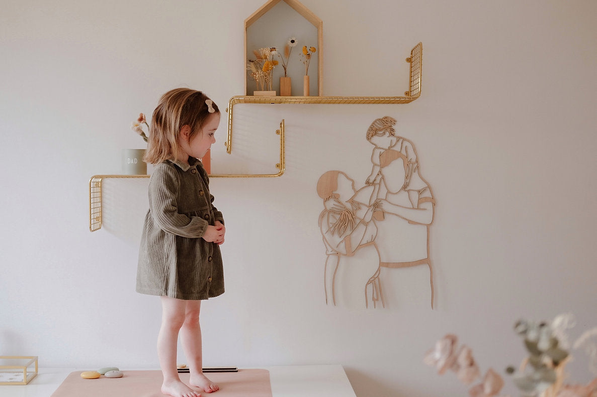 Juuniek - houten lijnportret