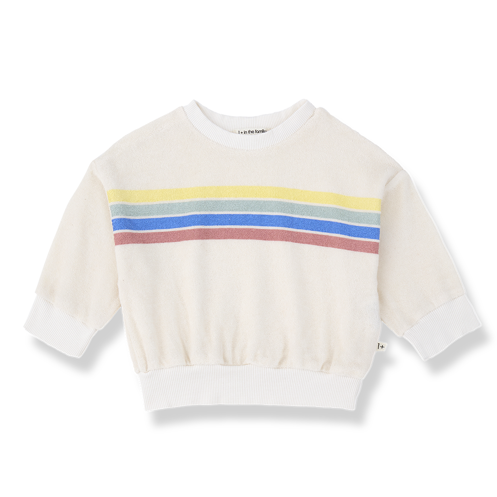 1+ in the family - santanyi terry sweater - off white