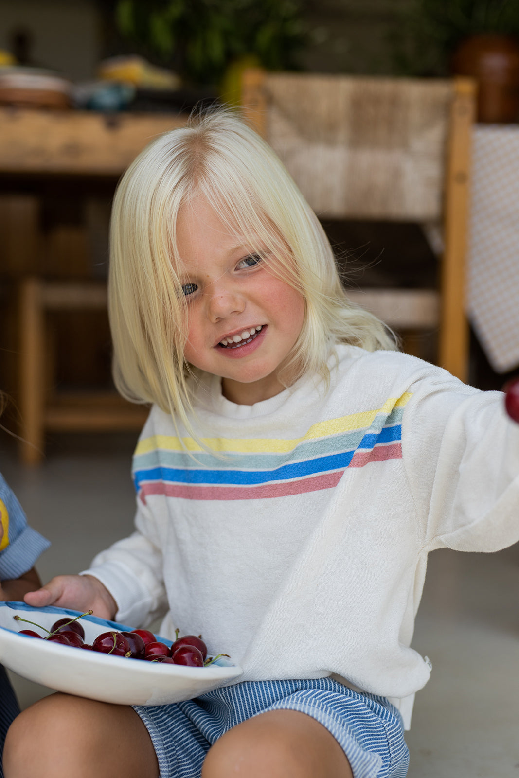 1+ in the family - santanyi terry sweater - off white