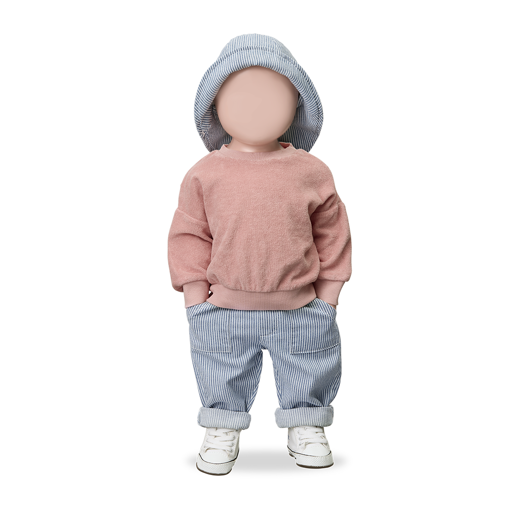 1+ in the family - mercadal terry sweater - strawberry