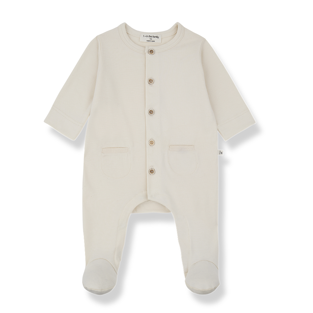 1+ in the family - rennes organic jersey onesie - ecru