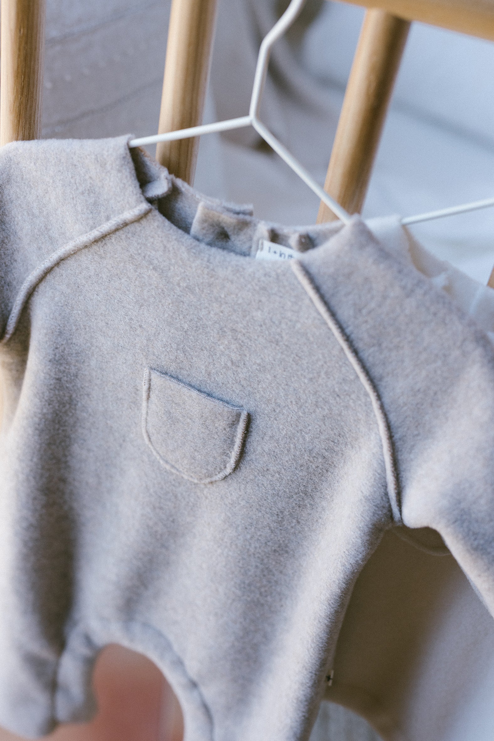 1+ in the family - dijon bamboo polar onesie - beige