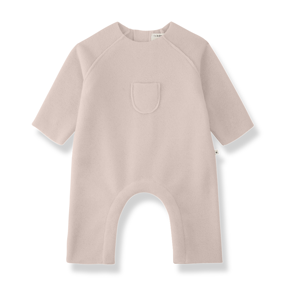 1+ in the family - dijon bamboo polar onesie - nude