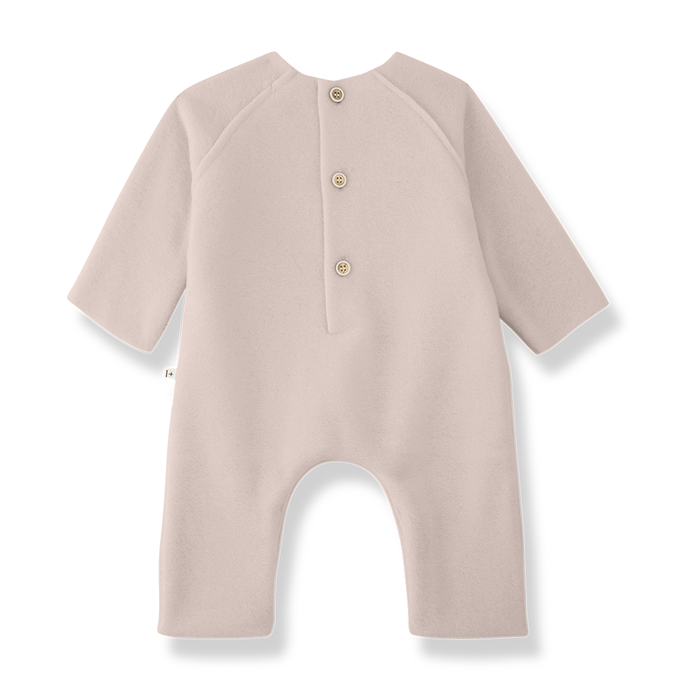 1+ in the family - dijon bamboo polar onesie - nude