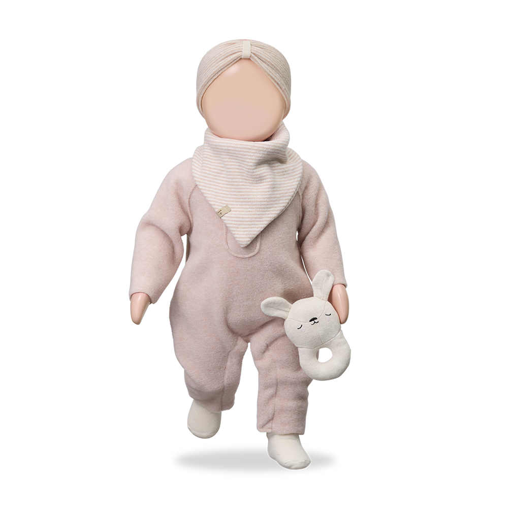 1+ in the family - dijon bamboo polar onesie - nude