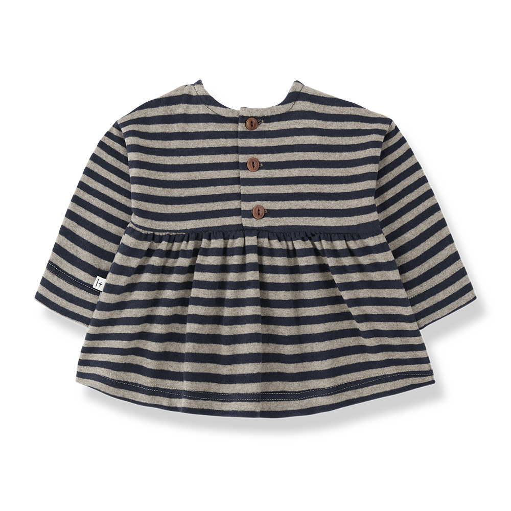 1+ in the family - sardegna striped jersey jurk - blue