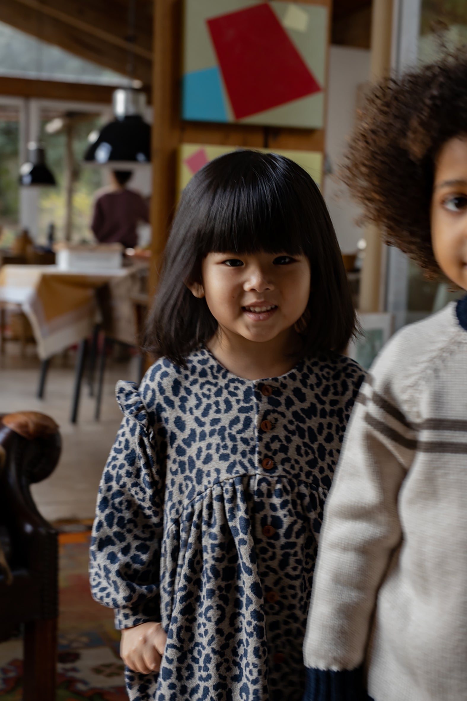 1+ in the family - matera jacquard fleece jurk - blue